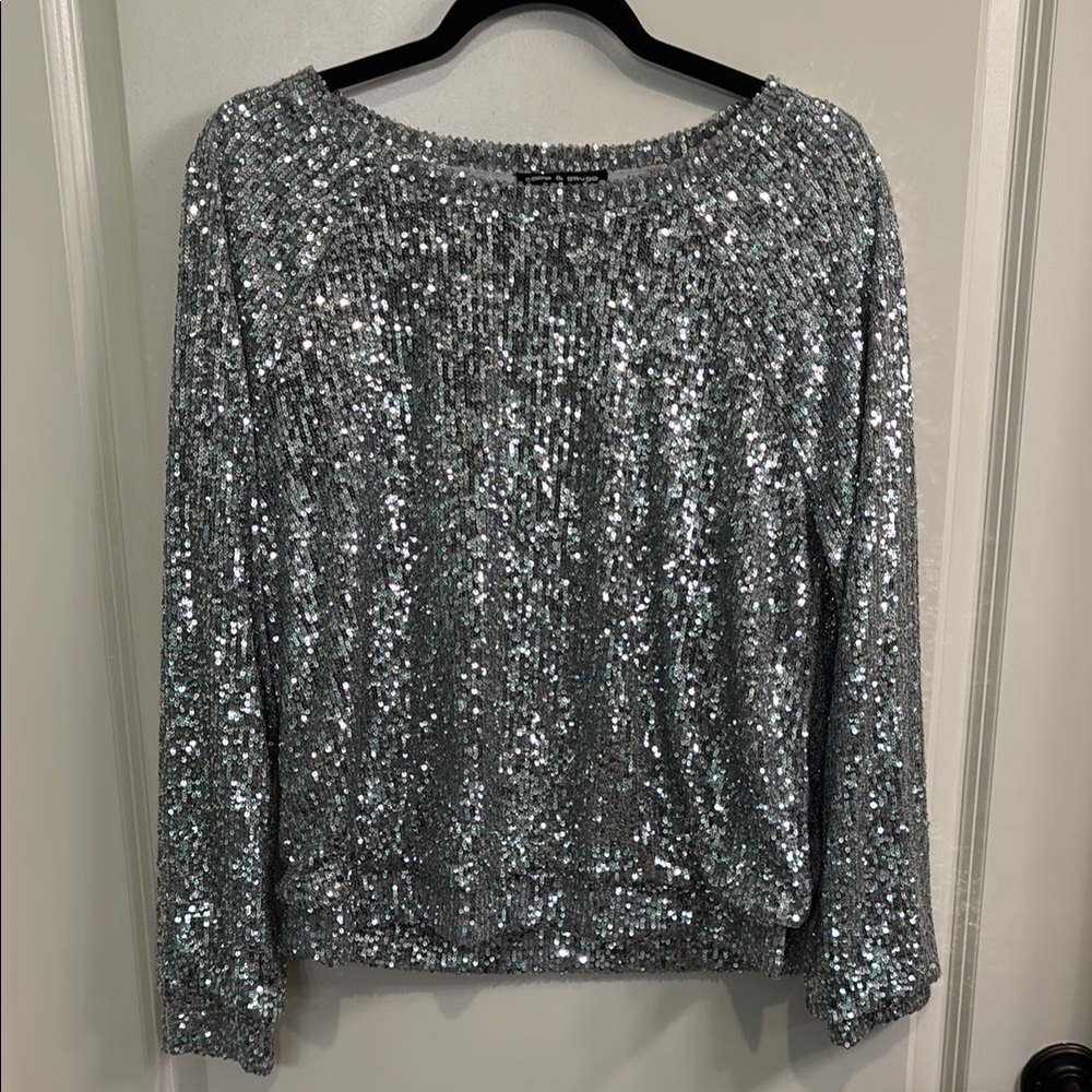 Silver Sequin Women's Top